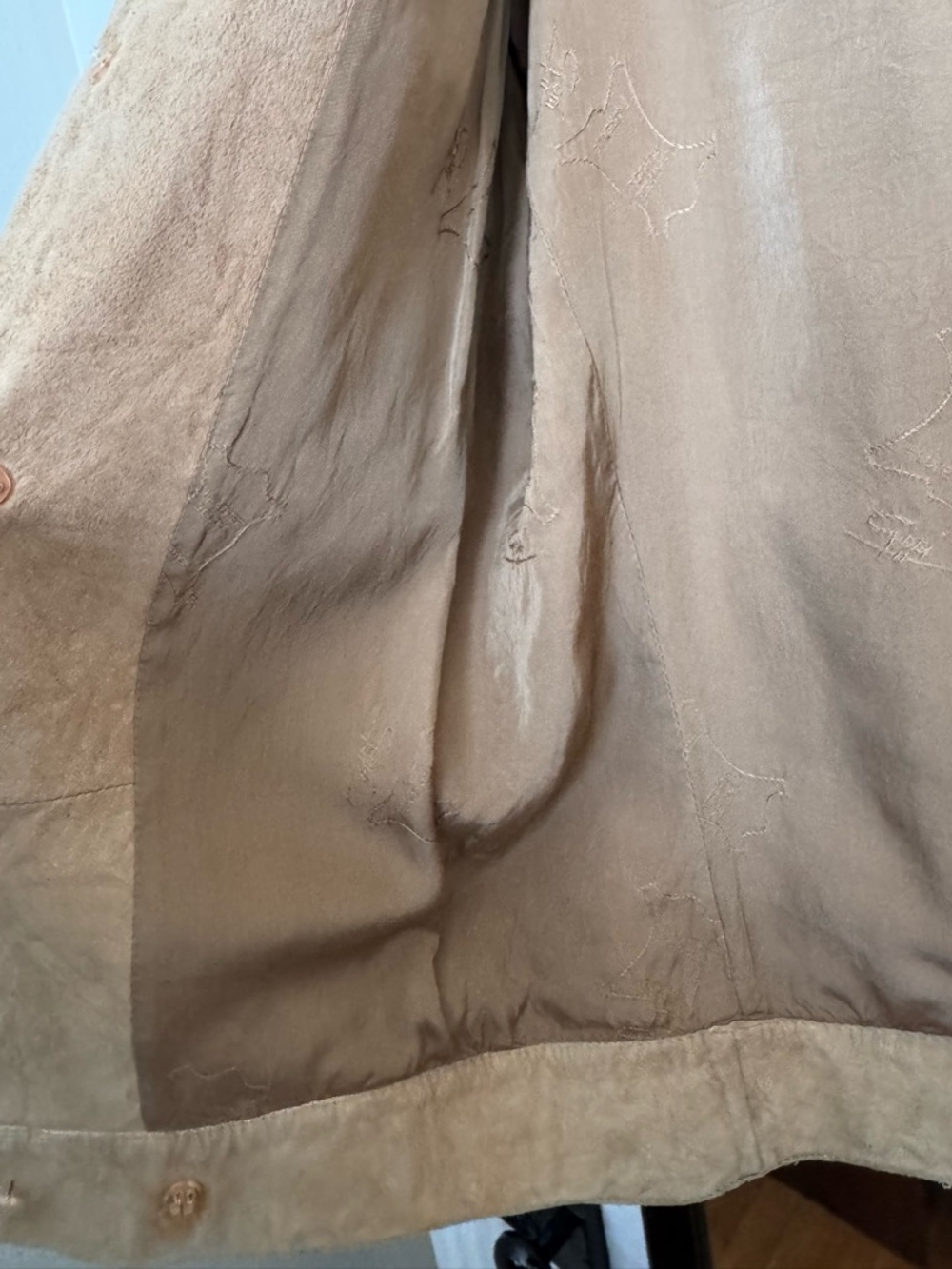 Vintage Wilson’s Buttery-Soft Suede Button-Front Jacket - Tan Size Small - Picture 3 of 7